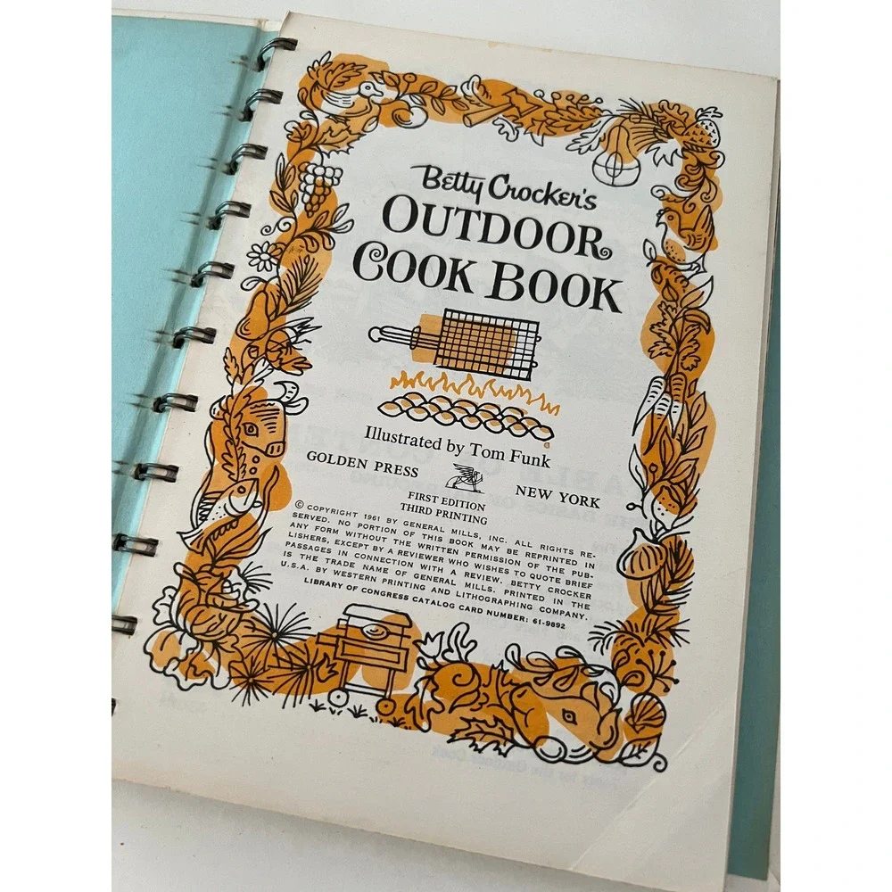 Betty Crocker Outdoor Cook Book Multi Color 1961 First Edition Spiral Bound‎